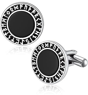 Bandmax Manschettenknöpfe Herren Edelstahl Manschettenknopf Cufflinks for Men Wikinger Manschettenknöpfe Hemd Shmuck für Hemd Hochzeit