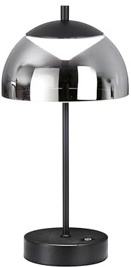 easy! BY FHL! | Kabellose Dimmbare LED Tischlampe Mit Akku | Helligkeit Stufenlos Einstellbar Per Sensorschalter | Farbwechsel 3 Stufen (Sandschwarz/Glas rauchfarben)