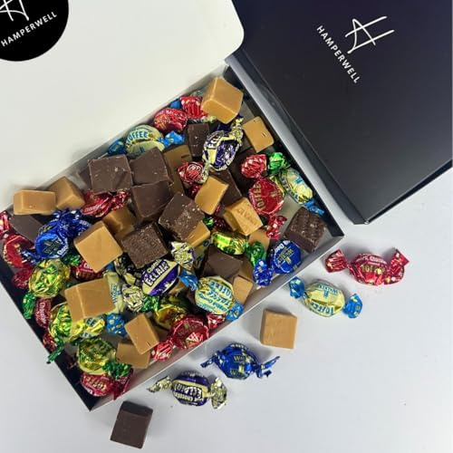 Toffee & Fudge Pick & Mix Letterbox Gift Hamper With Jelly Sweets, Fizzy Sweets, Chewy Sweets, Safari Sweets, Blue Sweets, Red Sweets, Pink Sweets, Liquorice and More - Standard