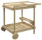 Outsunny Camarera con Ruedas de Madera Carro de Servicio con 2 Estantes 4 Portavasos y Mango para Jardín Terraza Patio 78x58,5x75 cm Natural