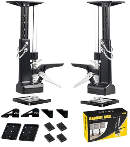 2 Pack Upgraded Labor Saving Arm Jack, Effort Elevator Handheld Lift, Wall Tile Locator, Installing Cabinet Jack and Door Board Lifter, Washing Machine Leveling, 200kg Lift Capacity