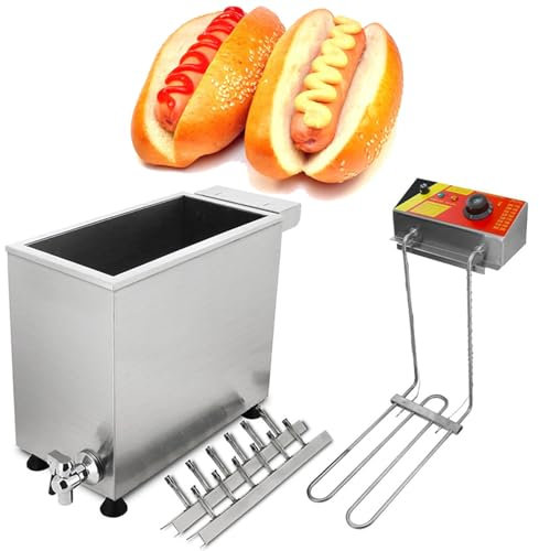RayGenius MáQuina para Hacer Palitos De Perrito Caliente con Queso De Gran Capacidad, Freidora Comercial EléCtrica Industrial, Restaurante De Comida RáPida。