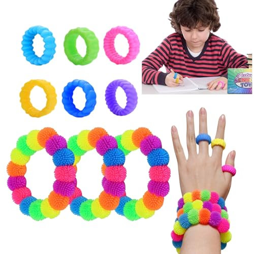 Juguetes Autismo,Fidget Toy 9 Piezas Anillo Antiestres, Sensoriales Juguetes Niños 3 4 5 6 7 8 9 10 11 12 Años Antiestres Ansiedad TDAH Add Niños Autismo Regalos Cumpleaños Niño Colegio