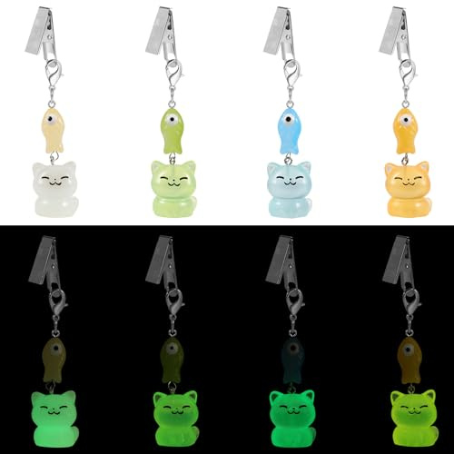LEGENTLISUR Set of 8 Pieces Glow-in-The-Dark Cat Tablecloth Weights Heavy Cute Tablecloth Decoration Table Weights for Tablecloths Outdoor Animal Table Weights for Home Picnic Camping Party