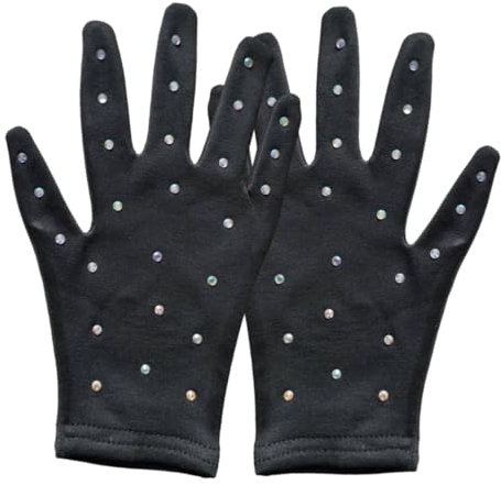 Veemoon Eiskunstlauf Handschuhe Bühne Dekorative Handschuhe Für Skating Mit Strass-dekor Und Atmungsaktivem Design