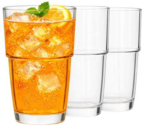 Annastore 12-tlg. Set Trinkgläser in eleganter Form - 170 ml - Wassergläser - Saftgläser - Limogläser - Cocktailgläser - Longdrinkgläser