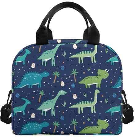 Kxyudcn Borsa portapranzo a forma di dinosauro per ragazzi 6-8 Fit Fresh Lunch Bag Mini riutilizzabile Porta-pasti con cinghia da polso per ragazzi Escursioni all'aperto Picnic Campeggio Spiaggia Gite