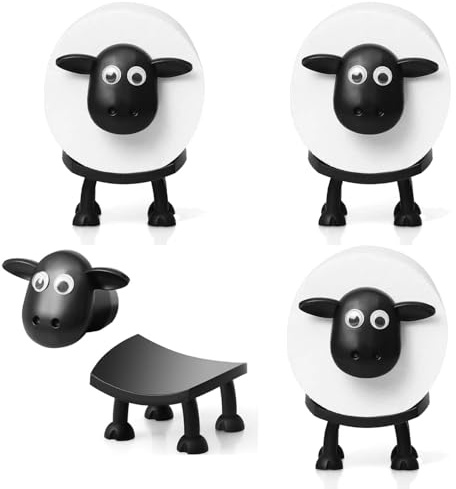 Taicols 3 Stück Schaf Toilettenpapierhalter, Klorollenhalter für 38 und 42mm Rollen, Stapelbar Toilettenrollenhalter, lustiger Klopapierhalter Deko, Ersatzrollenhalter, Toilettenpapier Aufbewahrung