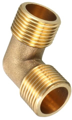 Unifizz 1 raccord de tuyau en laiton coudé à 90 degrés – 3/8 PT mâle vers 3/8 PT mâle, connecteur fileté étanche pour plomberie et CVC
