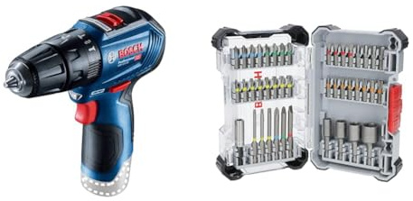 Bosch – Impact Driver 12 V Li-Ion Without Battery or Charger GSB 12 V-30 + 43x Extra Hard Screwdriver Bit Set, 43-Piece (197 x 110.5 mm, Professional Accessories Screwdriver, Drill)
