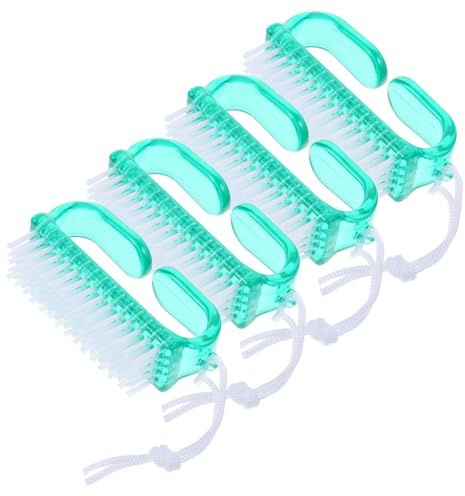 HAMPPLIES 4pcs Fingernail Cleaning Brush Plastic Nail Scrub Brushes for Pedicure and Toenail Care Lightweight Portable Nail Cleaner for Easy Hygiene