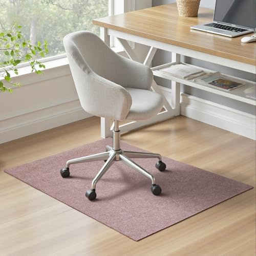 Warmiehomy Office Chair Mat for Carpet & Hardwood Floors, 90x120cm Heavy Duty Floor Protector, Anti-Slip Gaming Rug with Felt Surface & Rubber Back, Extra Thick Chair Mat for Home Office (Red Brown)