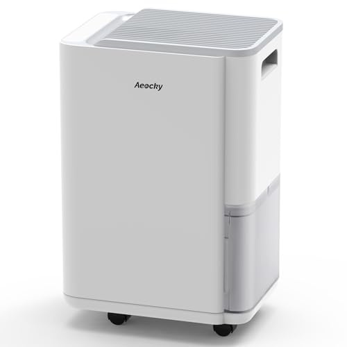 AEOCKY 25L/Tag Luftentfeuchter elektrisch, kompakt, Dauerablauf (Silver)