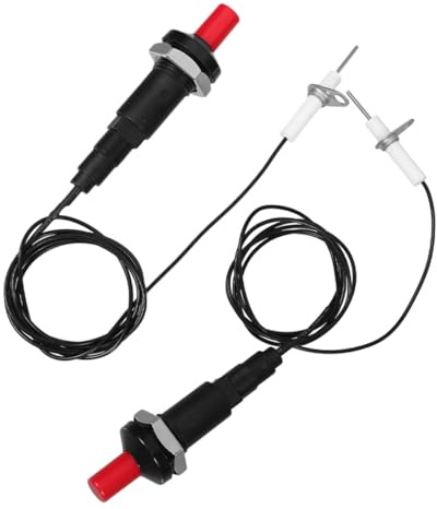 SHINEOFI Kit Accenditore Ceramico a Pulsante 2 Pezzi per Fornelli a Gas Accenditore Elettrico Portatile per Caminetti Barbecue e Campeggio per Braciere a Gas