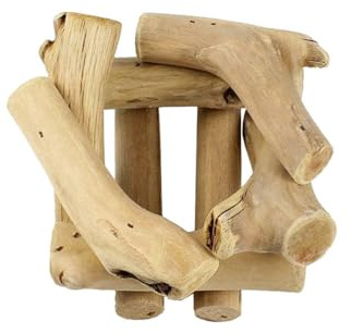 DEARMAMY Support de Fleurs en Bois Naturel Fait Main Présentoir pour Ananas Aérien et Plantes Chandelier Décoratif Compact pour Bureau Balcon et Décoration Intérieure