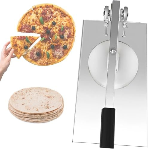 TozMvi Máquina De Prensa De Masa De Pizza Doméstica De Acero Inoxidable,Máquina De Prensa Manual De Pastelería De Masa,Laminadora De Masa Comercial,Prensador De Pizza 12cm