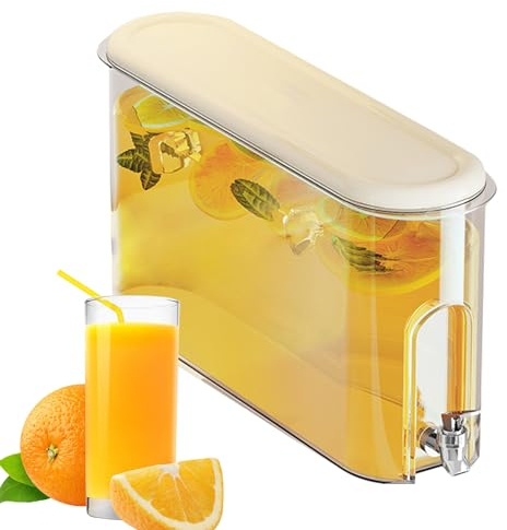 Fridge Beverage Container - Ice Juice Dispenser Spigot, Water Pitcher Lid, Lemonade Stand Juice Jug Refrigerator Liquid Holder, Perfect For Parties Easy To Pour, Durable Convenient For Cold Drinks
