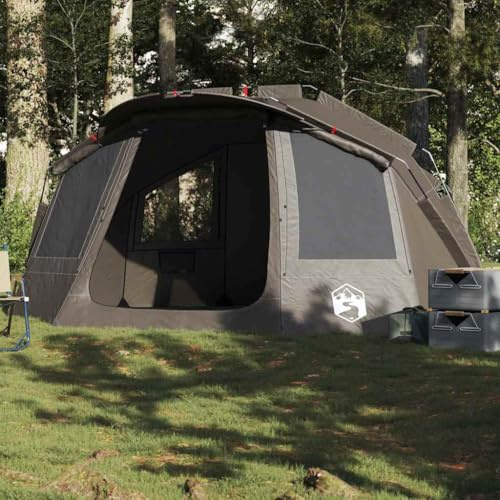 Owoxanthellate Angelzelt 5 Personen Grau 332 x 284 x 147 cm wasserdichtes Campingzelt mit Glasfaserstangen und Stecksystem, leichtes Biwakzelt für Angeln und Outdoor-Abenteuer