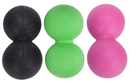 TPR yoga massage boll muskel slappna av bärbar fitness kropp fascia träningsboll set (svart + rosenröd + grön)