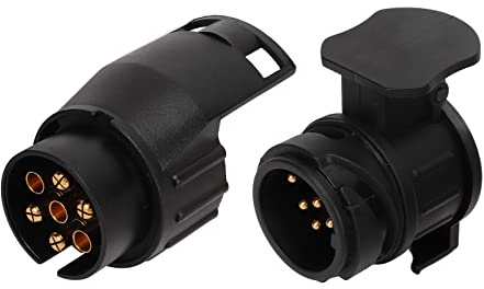 Ycauty Adaptador de Enchufe de Remolque Conexión Estable para Convertidor de Enchufe de Remolque de 7 Pines a 13 Pines para Vehículos Comerciales y Automóviles ABS+Cobre Negro