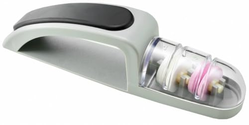 MinoSharp 440-GB Plus - Afilador de cuchillos de cerámica, color gris y negro