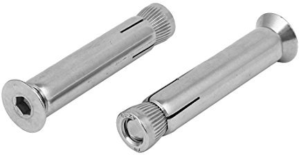 sourcing map 2Stck. M8 x 60mm 304 Edelstahl Innensechskant Senkkopf Hülse Ankerschrauben DE de