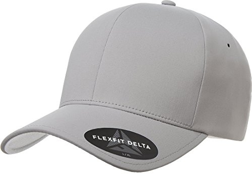 Flexfit Men's Delta Seamless Baseball Cap, Silver, Large-X-Large