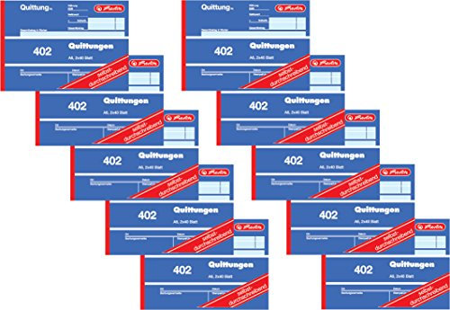 Herlitz Quittungsblock 402, selbstdurchschreibend, A6 quer, 2 x 40 Blatt