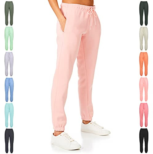 Light & Shade Damen Soft Touch Loungewear Jogginghose Jogger, Rose, XS
