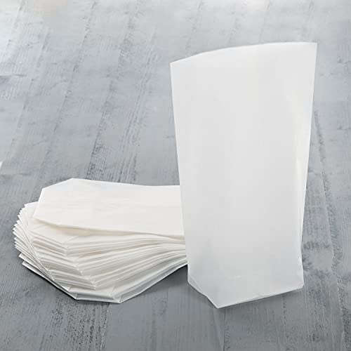 Logbuch-Verlag 50 weiße Kreuzbodenbeutel Pergamin leicht durchsichtig 14 x 22 x 5,5 cm Lebensmittel Geschenke Verpackung