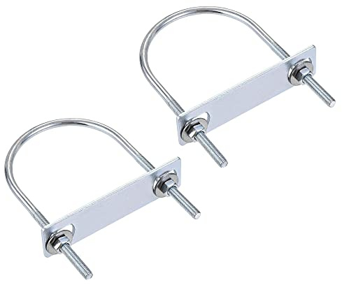 sourcing map 2 Satz M6 Runde U-Bolzen Bügelbolzen Bügelschrauben Stahl 70mm Innen 120mm Lang mit Mutternrahmen und Befestigungselementen