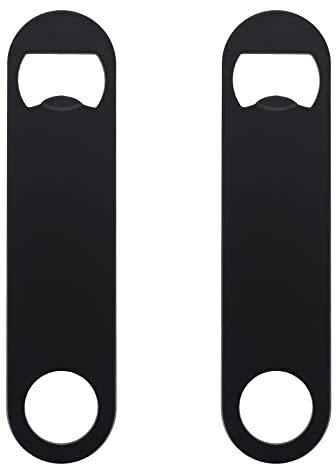 cobee Abrebotellas plano Abridor de cerveza de acero inoxidable Bar Abrebotellas para cocina Bar Restaurante (Negro)
