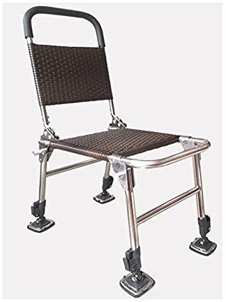 WMDSYGD Angelstuhl Leichter gepolsterter Freizeit-Angel-Lounge-Stuhl tragbarer Stabiler Edelstahl-Klappstuhl für Camping Wanderunterstützung 550 lbs Klappstuhl