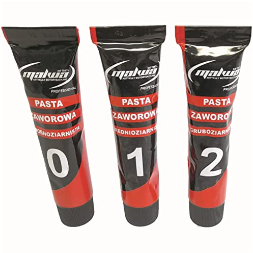 UK-Motors Ventilschleifpaste Einschleifpaste Ventilsitz-Schleifpasten Set Fein/Mittel/Grob je 1 Tube