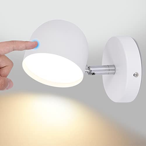 KAWELL 9W Innen LED Wandleuchte Berührungssensitiv LED Lesewandleuchte | Stufenlos Dimmbar, 350° Freie Drehung, für Schlafzimmer Nachttisch Wohnzimmer Treppen Flur Korridor