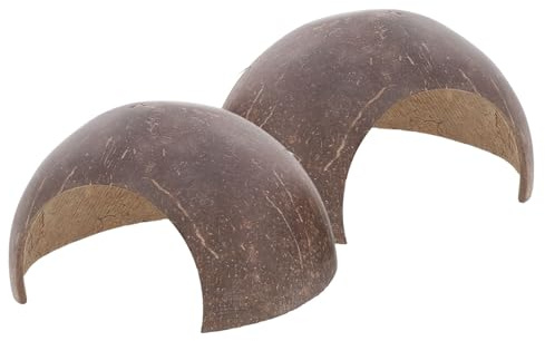 BCOATH Cachette Terrarium en Coquille Naturelle 2pcs pour Reptiles, Abri Polyvalent et Délicat Adapté aux Lézards et Bernard-l'hermite Terrarium