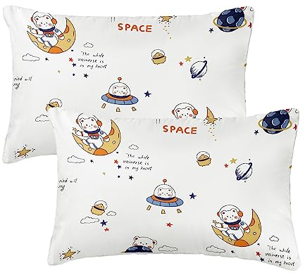 Vicloon Federa per Cuscini per Bambini, 2 Pezzi 40X60 cm Fodera per Cuscino, Federa Decorativa per Cuscino Federa Cuscino in Doppia Garza, Federa per Cuscino da Viaggio, Motivo di Terra Errante