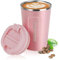 ERBO Kaffeebecher to go, Thermobecher Edelsthal, Auslaufsicher Kaffeetasse Kaffeebecher mit Deckel, Kaffeetasse Thermobecher für Unterwegs Umweltfreundlich, Rosa 380ml