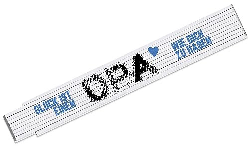 Zollstock mit Spruch „Glück ist einen OPA wie dich zu haben“ - originelles Geschenk zum Vatertag, Geburtstag zum Vatertag, Geburtstag | Geschenkidee für Hobby-Handwerker, Heimwerker