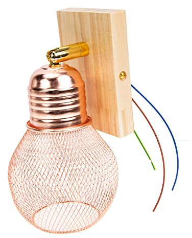 DOITOOL Lampada Da Muro in Legno Per Camera Da Letto Veranda Soggiorno Design Moderno e Pratico Senza Lampadina