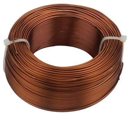 Aluminiumdraht, Stärke 1 mm - 3 mm, 15 Farben, Edelstahl, Handwerk, flexibler Draht, künstlerisch, Perlen, Kordel für Schmuckherstellung, Zubehör (Farbe: Braun, Größe: 1,2 mm)