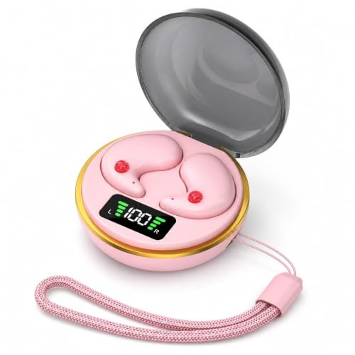 Elprico Auricolari wireless per dormire, invisibili, Bluetooth 5.3, mini controllo touch, per dormire, per chi dorme di lato, piccole orecchie, discreti, per donne e uomini, per lavoro (pin)