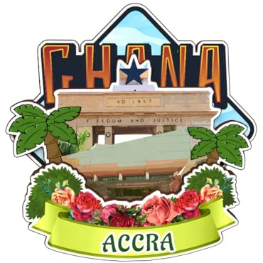 Accra Ghana-Kühlschrankmagnet aus Holz, niedlich, 3D-Stadt-Reise, Souvenirs, Basteln, handgefertigt, Kühlschrank-Aufkleber, Zuhause, Whiteboard-Dekoration, Sammlung, Geschenk