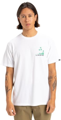 Quiksilver Palm Lines SS Camiseta, White, S Hombre
