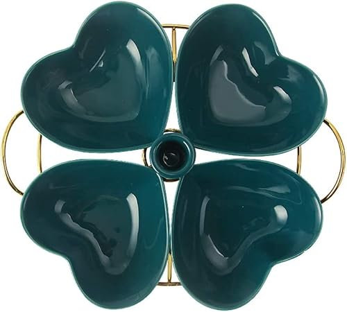 SJZZJSBX Piatto di antipasti, Patatine Fritte e Salsa, Piatto per Snack, Ristorante dell'hotel, Piatto di Caramelle, Frutta secca, Piatto di Ceramica, insalatiera (Colore: Blu, Verde, Rosa)