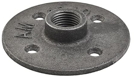 TAIGUHUI Flange Pratica Flangia Durevole Universale in Ferro Nero a Parete 1/2 3/4 Tipo assiale antiruggine Flangia Filettata(6 Points for Four)