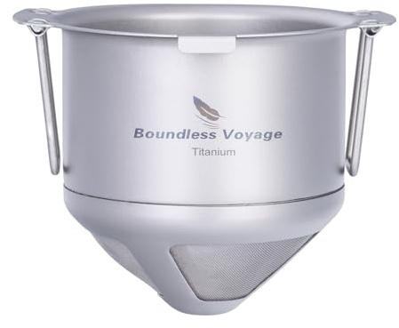 Boundless Voyage Ti6002P Titan-Kaffeetropfer, wiederverwendbarer Kaffeefilter mit Ständer