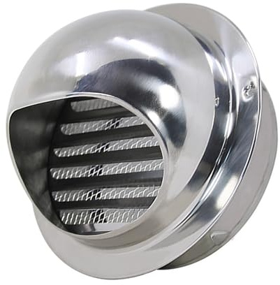 HZEPDVT Halbkugelförmige Luftauslass-Ablufthaube aus Edelstahl 304, Frischluftauslass, eingebettete Schnalle, verstellbare Lüftungshaube, 1 Stück(120mm)