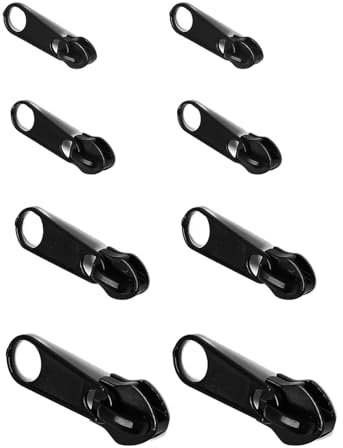 Reißverschluss Schieber, Abnehmbare Metall Reißverschluss Zipper, Ersatz Zipper für Reißverschluss, Fix Reißverschluss Zieher, Reißverschluss Reparatur set für Mantel, Koffer, Rucksäcke (8 Stücke)