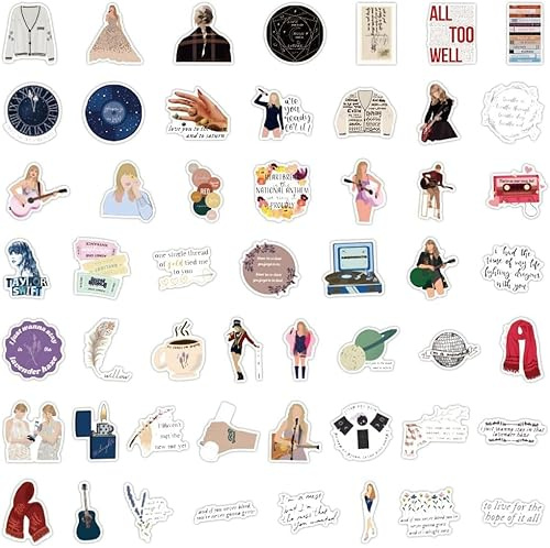 100pcs Popular Music Stickers Waterproof Vinyl Decals for Water Bottle Laptop Guitar Car Luggage Skateboard Manga Gifts for Teens Girls Boys